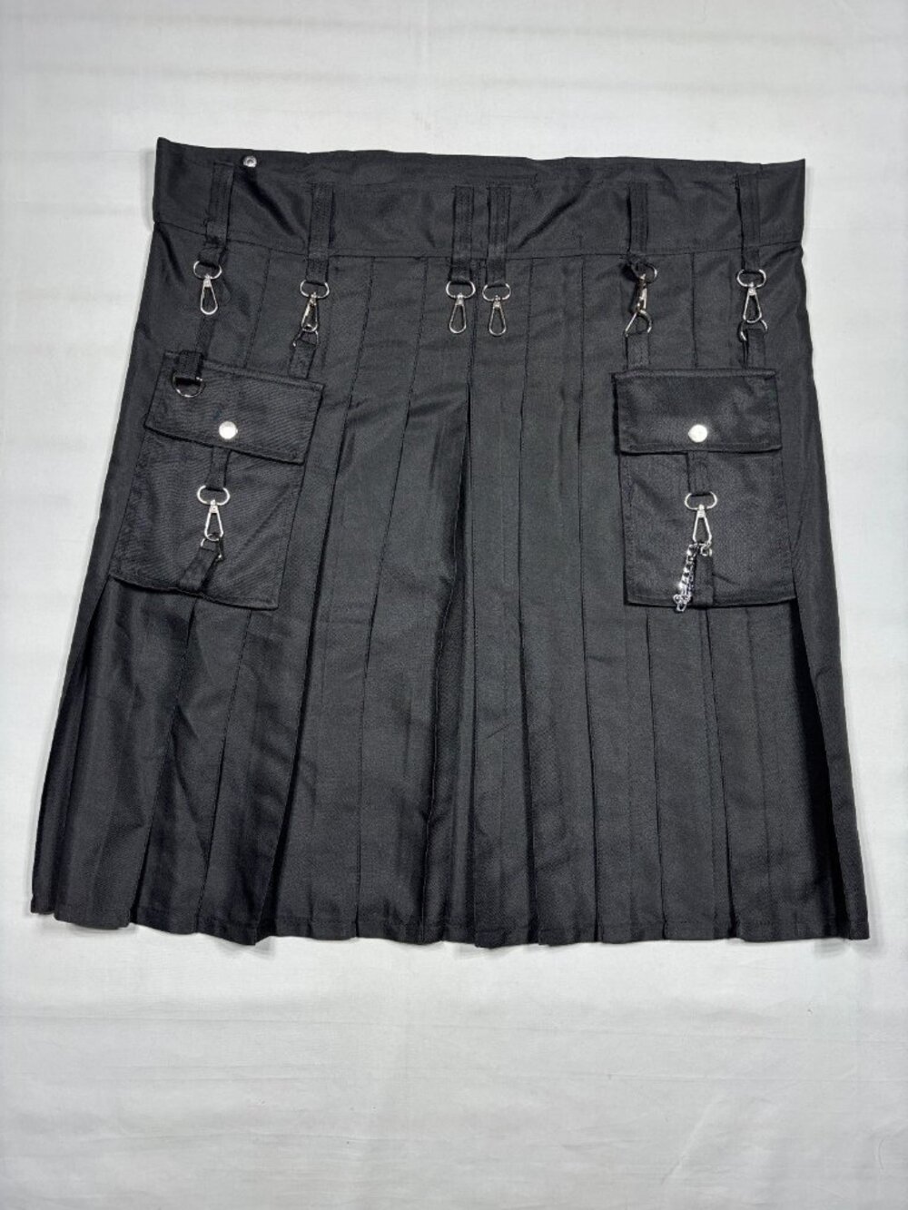 Black Gothic Utility Kilt Mens 40 Steampunk Alt Emo Metal RenFair Tactical Skirt